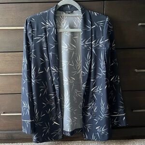 Bamboo Print Navy Blazer